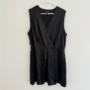 Rag & Bone 100% Silk Black Mini Wrap Dress Large